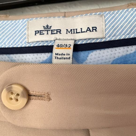 Peter Millar Beige 100% Polyester Men’s Pants Size 40/32 - Picture 8 of 13